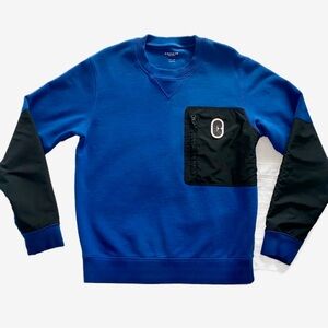 Coach Vibrant Blue Mixed Media Sweat Shirt with Black Details